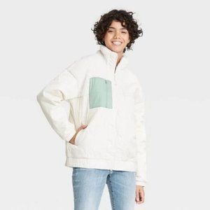 Universal Thread Sherpa Mix Media Zip Puffer Jacket - NWT